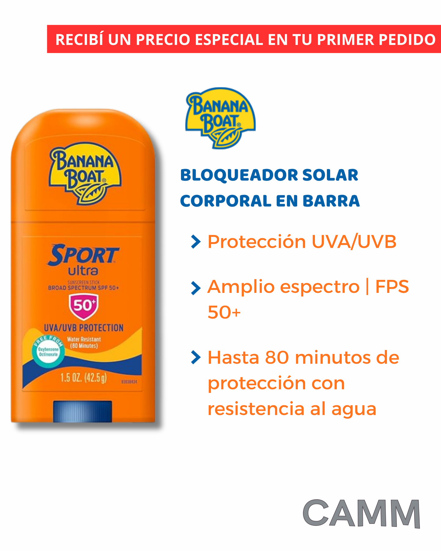 Banana Boat | Bloqueador solar en barra | FPS 50+